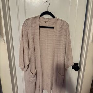 mittoshop Cream Open-Front Cardigan